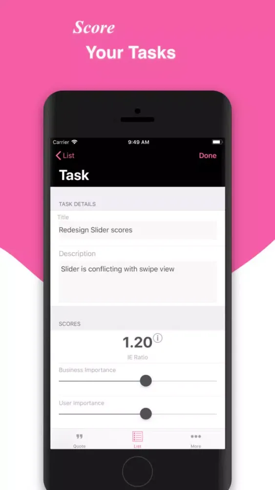 Tangkapan layar Prioritise.co, To Do List