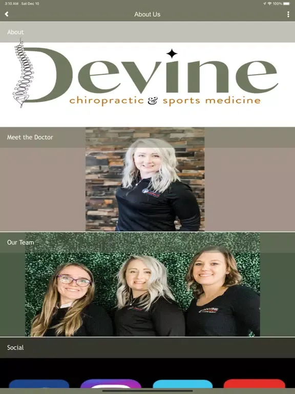 Zrzuty ekranu Devine Chiropractic iPad 