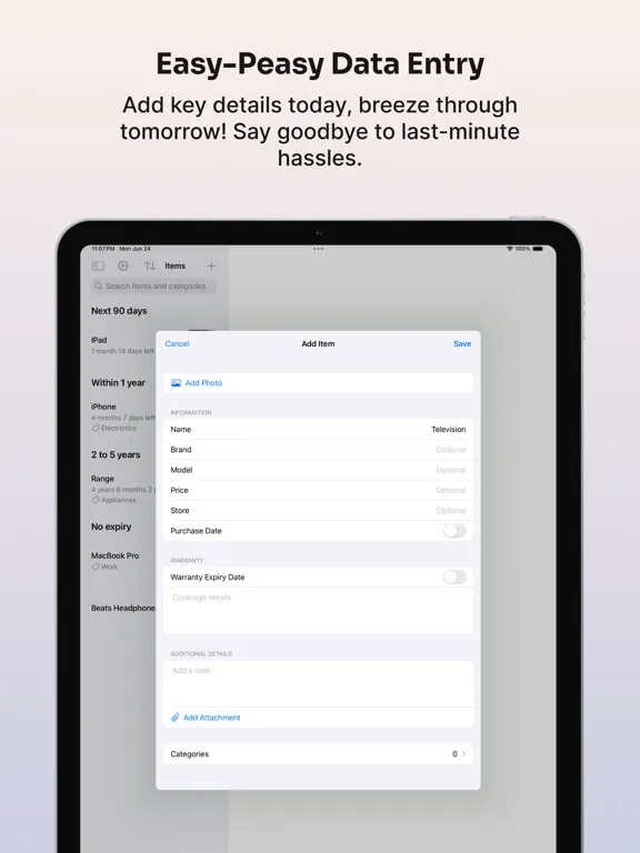 Warranties iPad  Ekran Görüntüleri