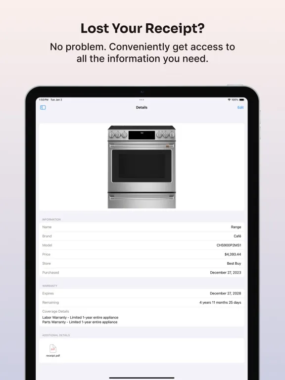 Warranties iPad  Ekran Görüntüleri