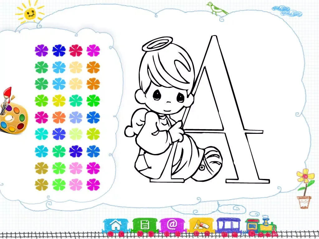 Color My Alphabet - Print Coloring Worksheets - Free iPad  স্ক্রিনশট