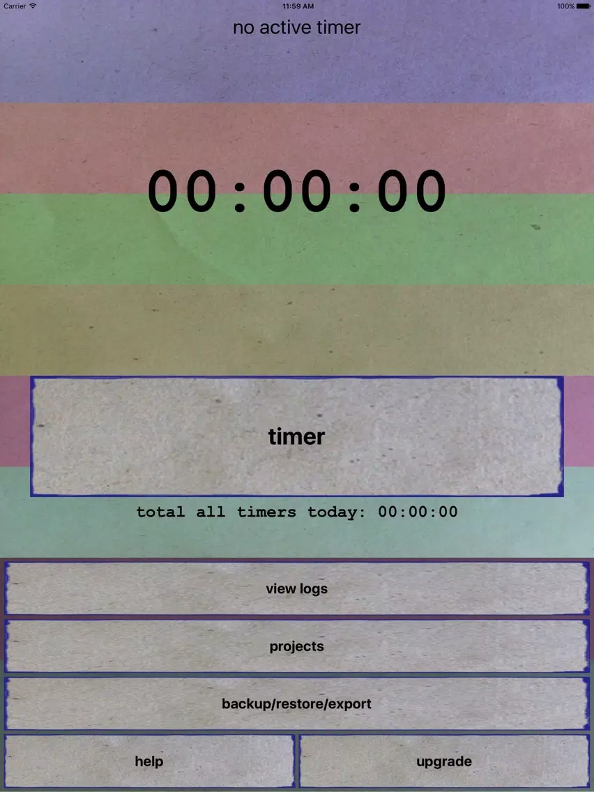 Tangkapan skrin Project Time Log iPad 