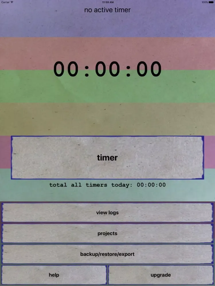 ภาพหน้าจอของ Project Time Log iPad 