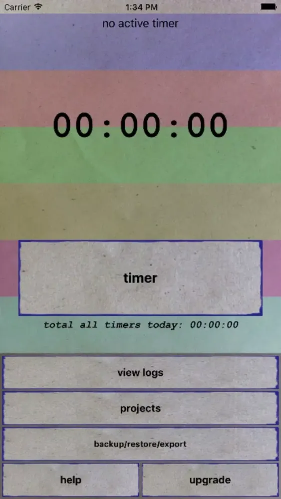 ภาพหน้าจอของ Project Time Log