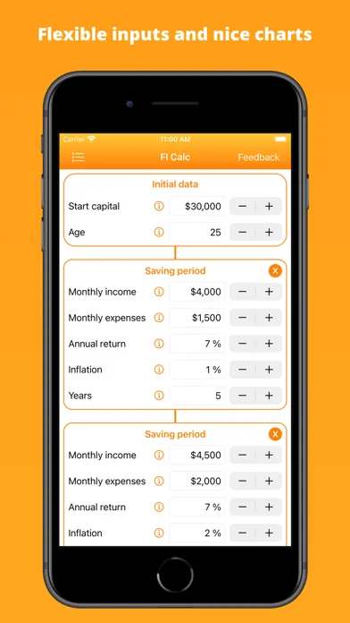 Zrzuty ekranu Financial Independence Calc