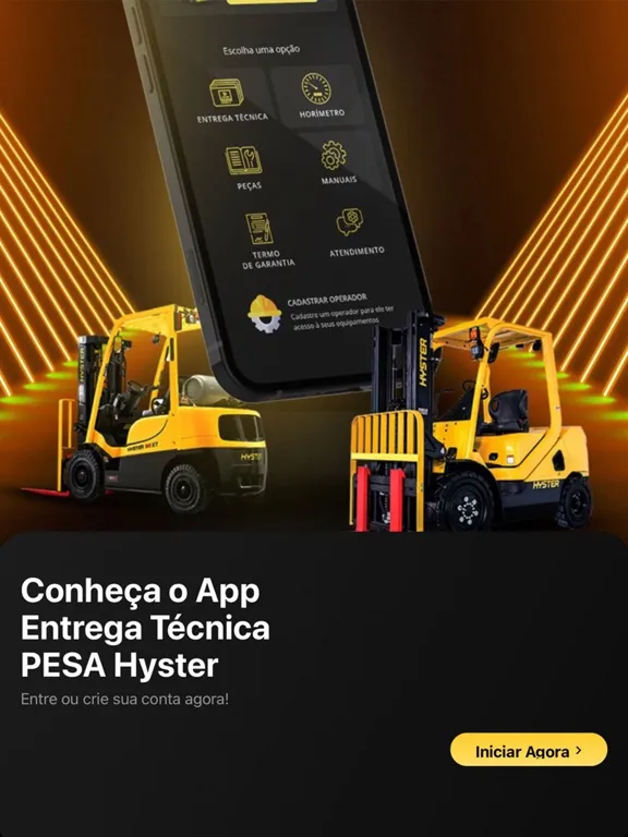 Tangkapan layar Pesa Hyster iPad 