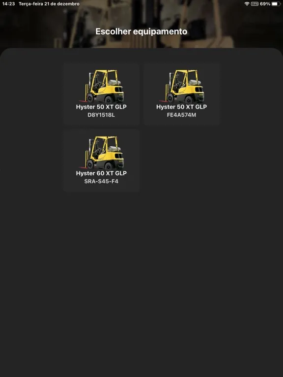 Tangkapan layar Pesa Hyster iPad 