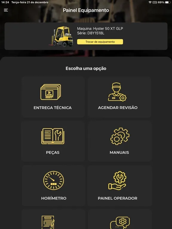 Tangkapan layar Pesa Hyster iPad 