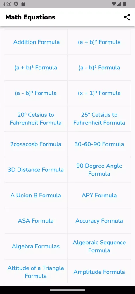 Math Equations Screenshots