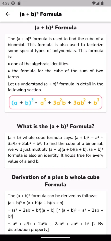 Math Equations Screenshots