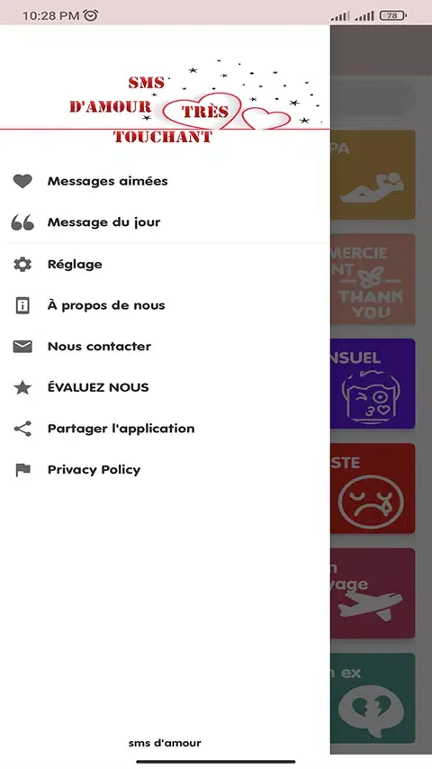 romantique sms d'amour 2025 Screenshots