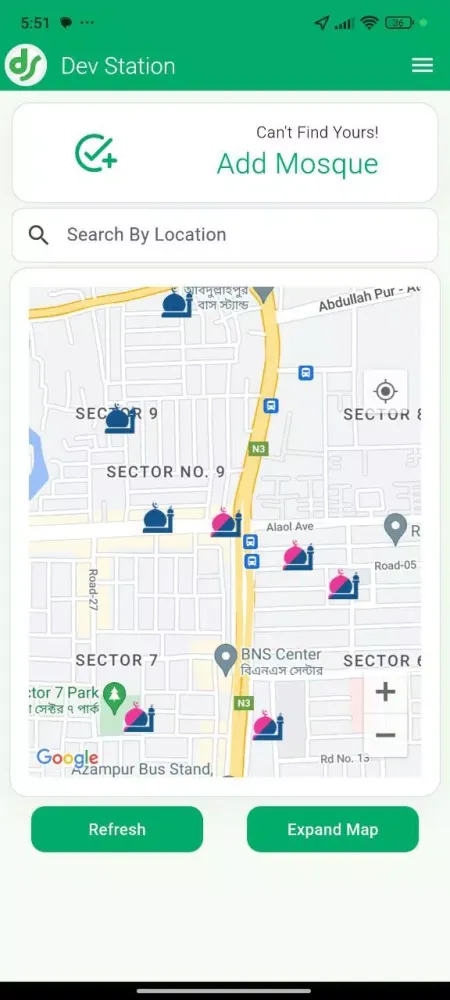 Tangkapan skrin Mosque Finder
