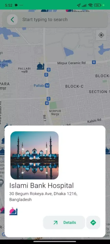 Tangkapan skrin Mosque Finder