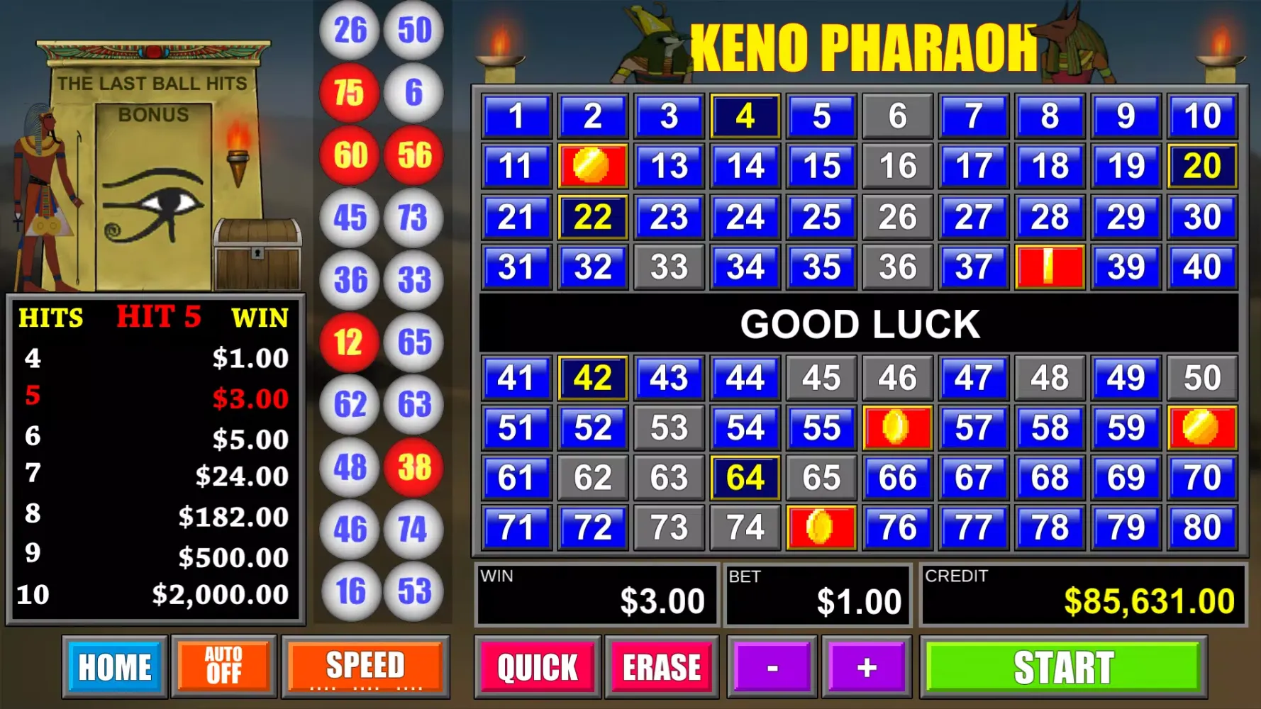 Keno Pyramid スクリーンショット