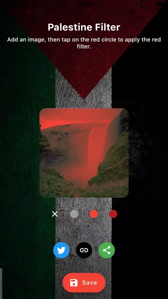 Capturas de pantalla de Palestine Filter