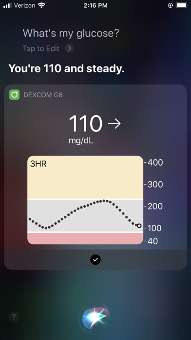 Tangkapan skrin Dexcom G6