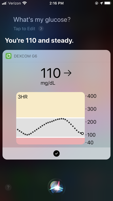 Tangkapan skrin Dexcom G6