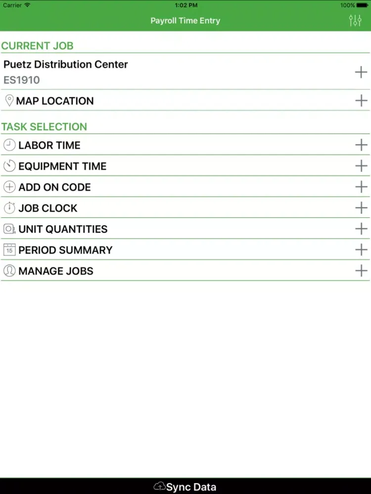 Payroll Time Entry iPad  Screenshots