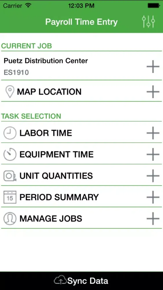 Payroll Time Entry Screenshots