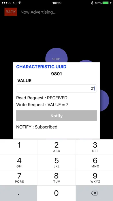 My BLE Simulator سکرین شاٹس