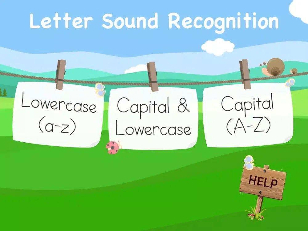 Tangkapan layar Letter Sound Recognition iPad 
