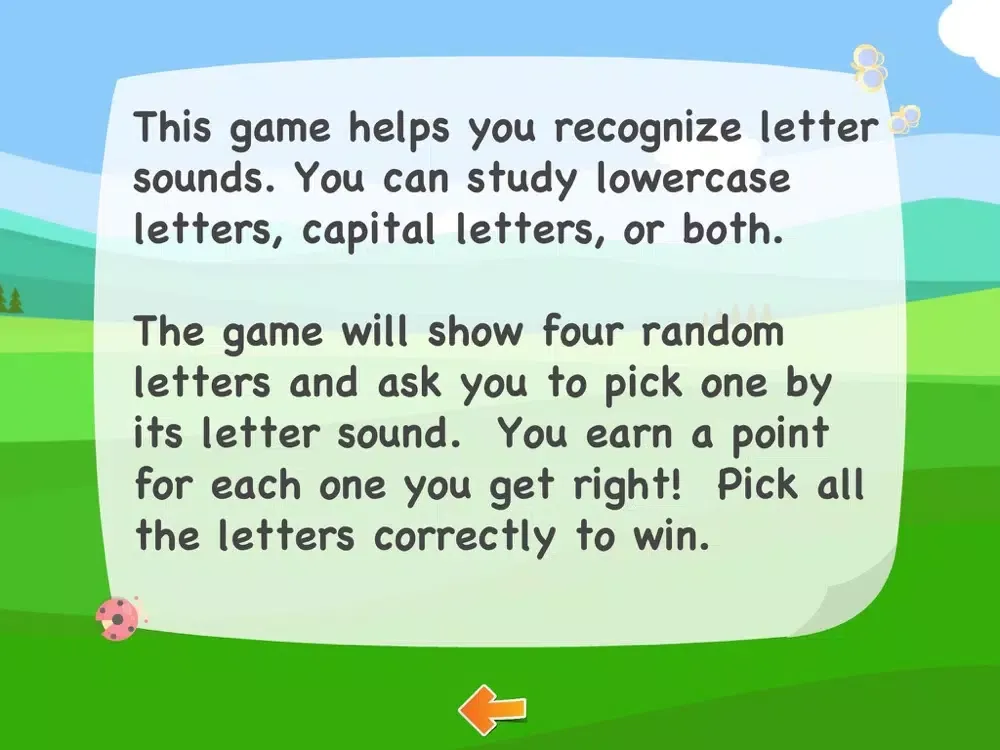 Tangkapan layar Letter Sound Recognition iPad 