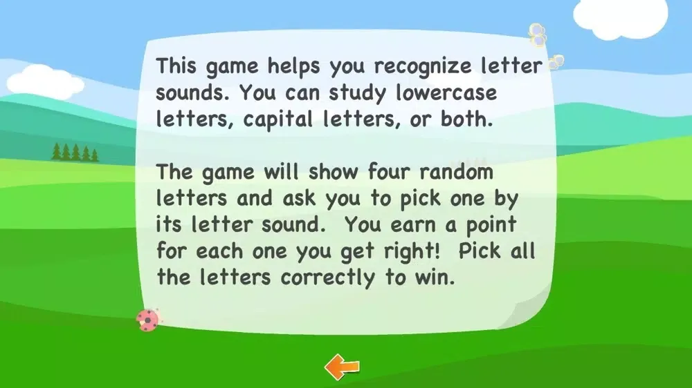 Tangkapan layar Letter Sound Recognition