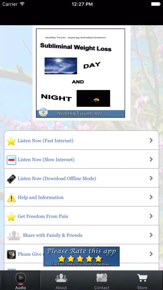 Tangkapan skrin Subliminal Weight Loss Night for iPhone