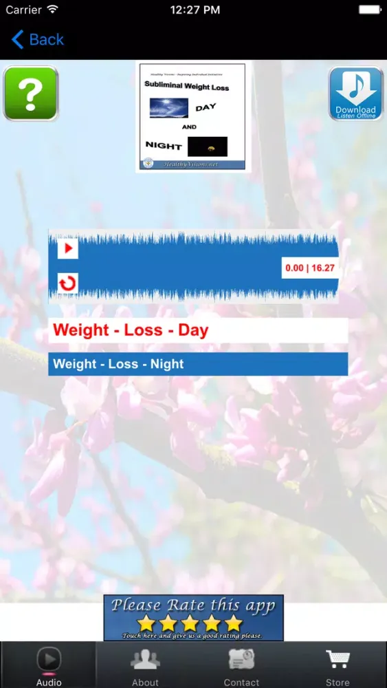 Tangkapan skrin Subliminal Weight Loss Night for iPhone
