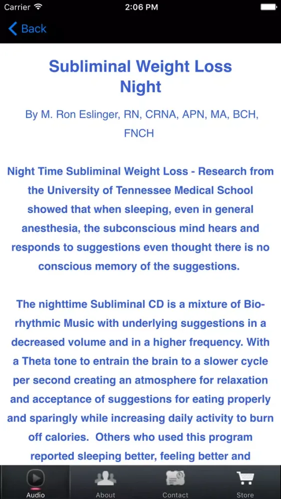 Tangkapan skrin Subliminal Weight Loss Night for iPhone