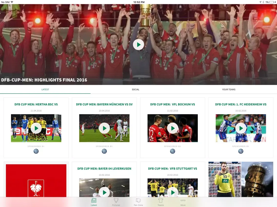 Скриншоты DFB-Cup iPad 