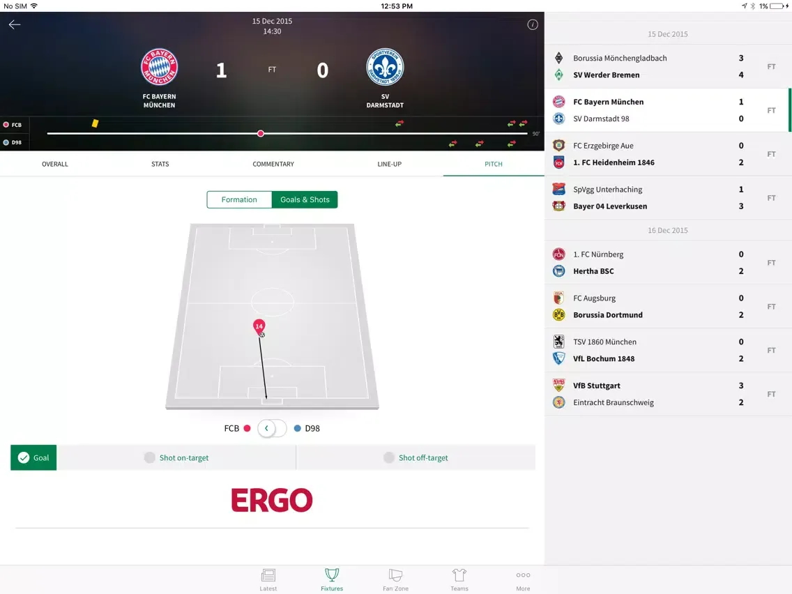 Скриншоты DFB-Cup iPad 