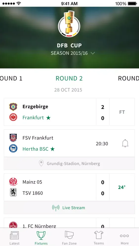 Скриншоты DFB-Cup