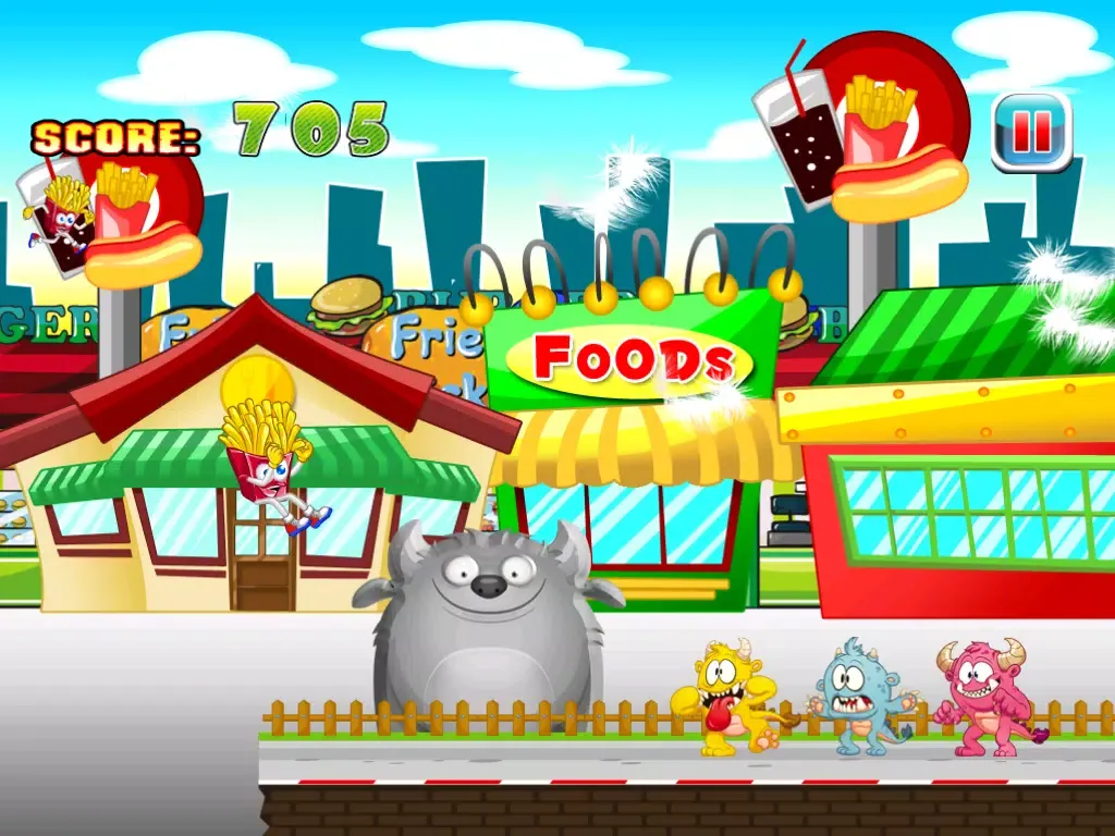 French Fries Happy Day : Street Food Monsters Running Escape iPad  স্ক্রিনশট
