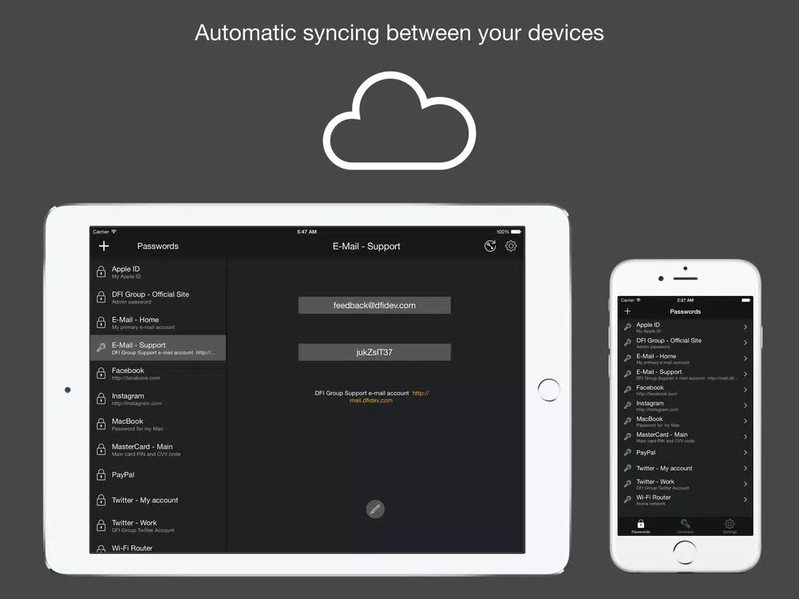 DFI Password Manager iPad  स्क्रीनशॉट