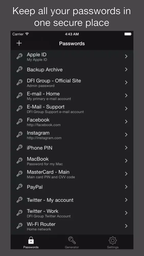 DFI Password Manager स्क्रीनशॉट