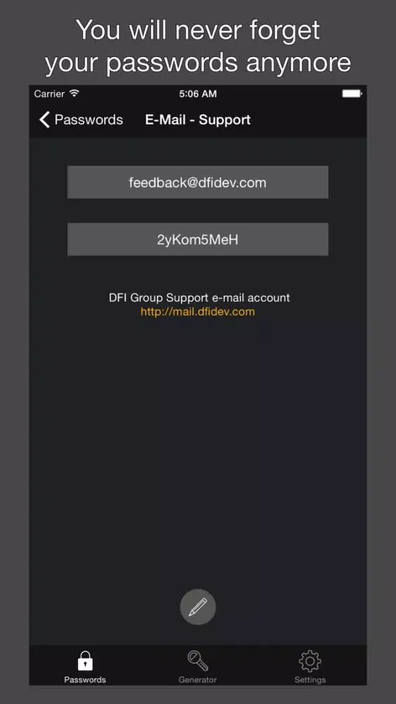 DFI Password Manager स्क्रीनशॉट