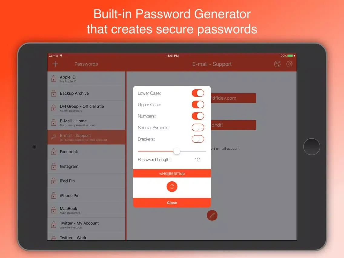 iPassworder for iPad App iPad  Ekran Görüntüleri