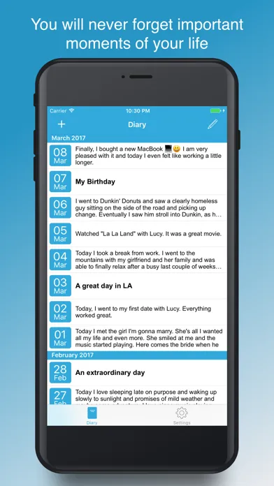 Secure Diary App Screenshots