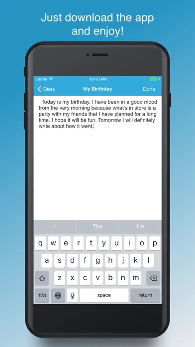 Secure Diary App Screenshots
