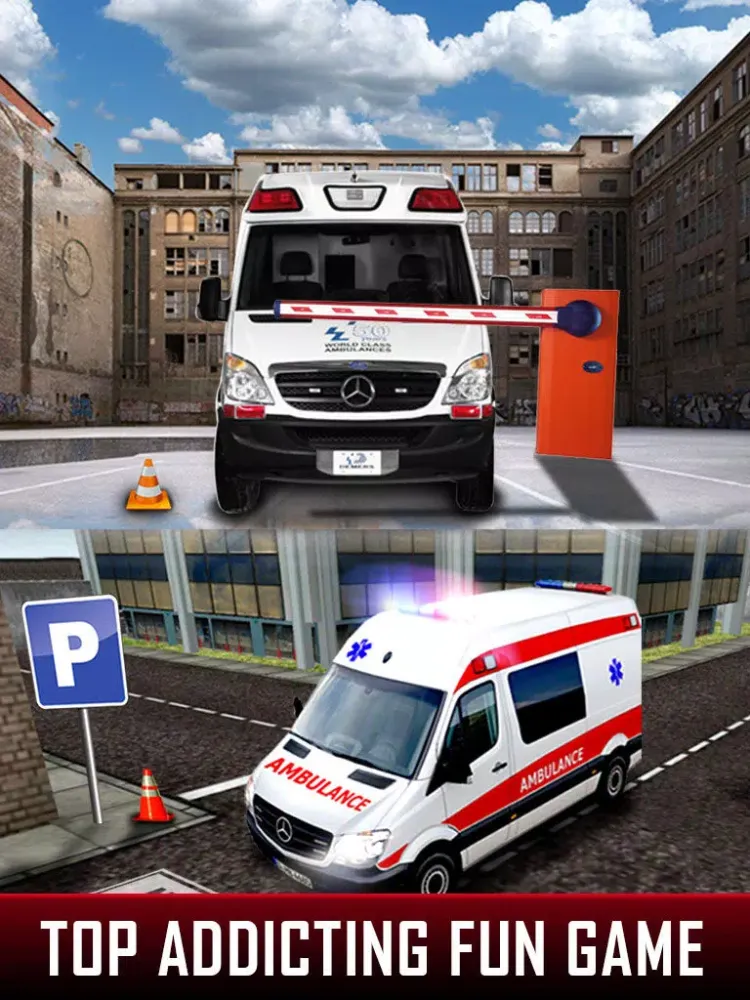 Ambulance Emergency Parking Driving Test 2016 - City Hospital Paramedic Emergency Vehicle 3D Simulator iPad  Ekran Görüntüleri