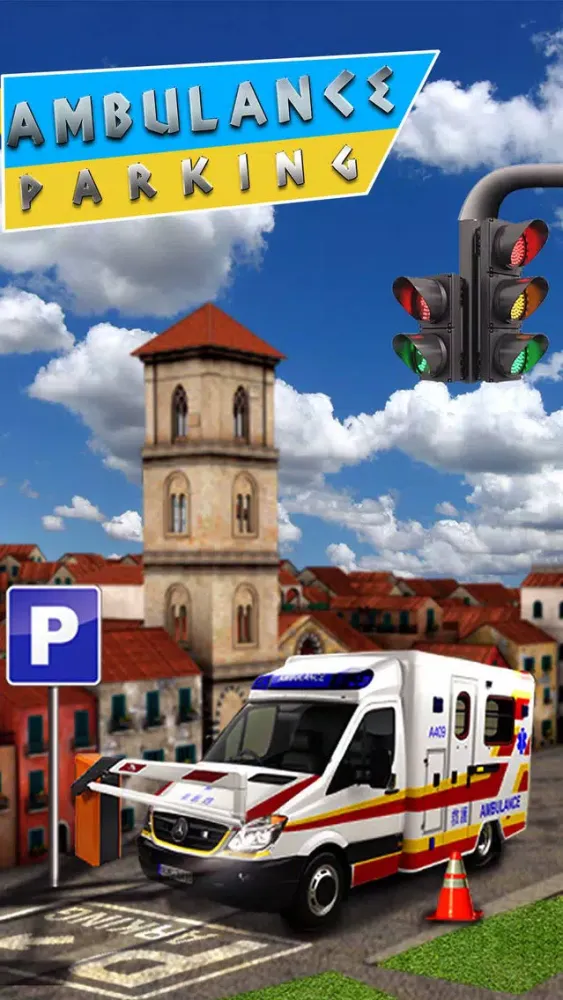 Ambulance Emergency Parking Driving Test 2016 - City Hospital Paramedic Emergency Vehicle 3D Simulator Ekran Görüntüleri