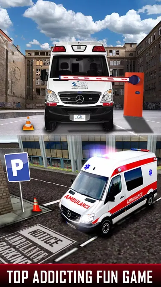 Ambulance Emergency Parking Driving Test 2016 - City Hospital Paramedic Emergency Vehicle 3D Simulator Ekran Görüntüleri