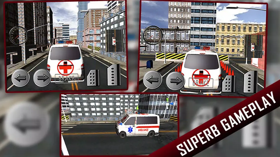 Ambulance Emergency Parking Driving Test 2016 - City Hospital Paramedic Emergency Vehicle 3D Simulator Ekran Görüntüleri
