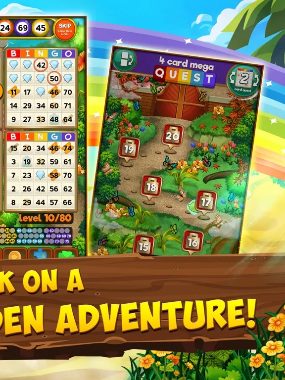 Ảnh chụp màn hình của Bingo game Quest Summer Garden iPad 