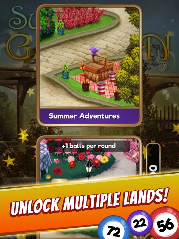 Ảnh chụp màn hình của Bingo game Quest Summer Garden iPad 