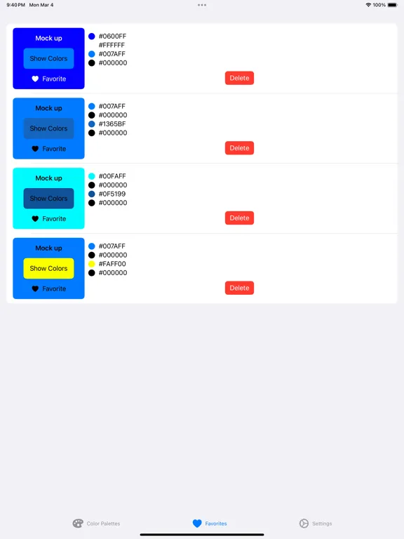 AppColors iPad  스크린샷