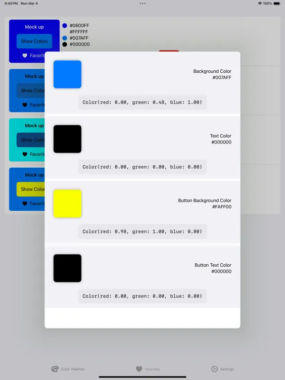 AppColors iPad  스크린샷