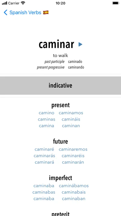 Spanish Verbs স্ক্রিনশট