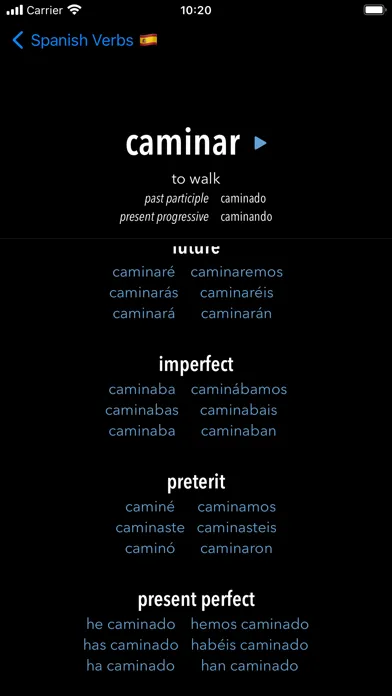 Spanish Verbs স্ক্রিনশট